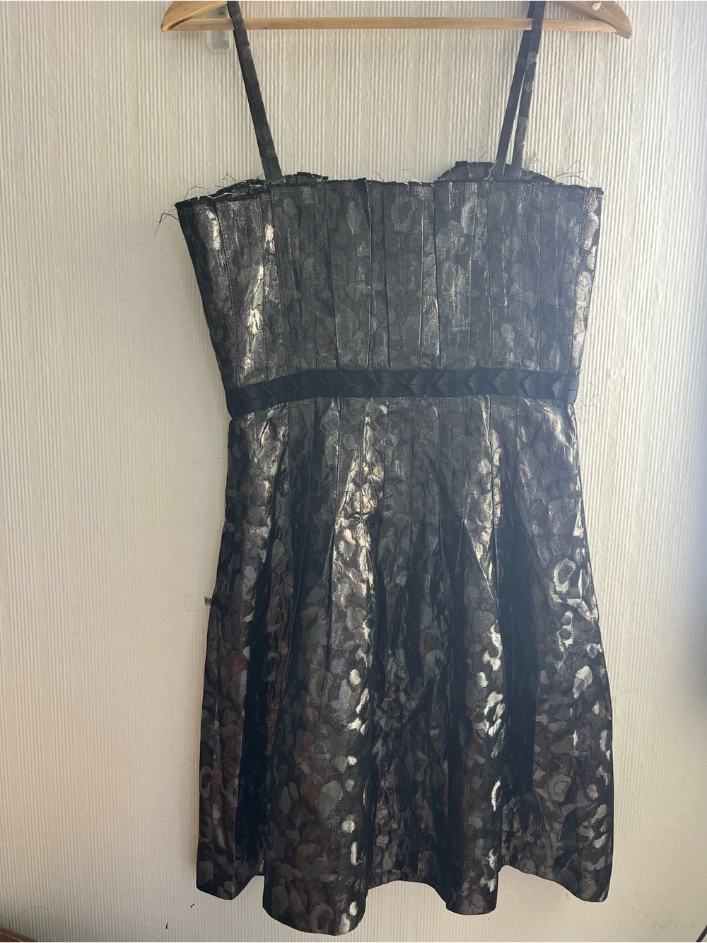Tory Burch Black Metallic Strapless Fit-and-Flare Dress